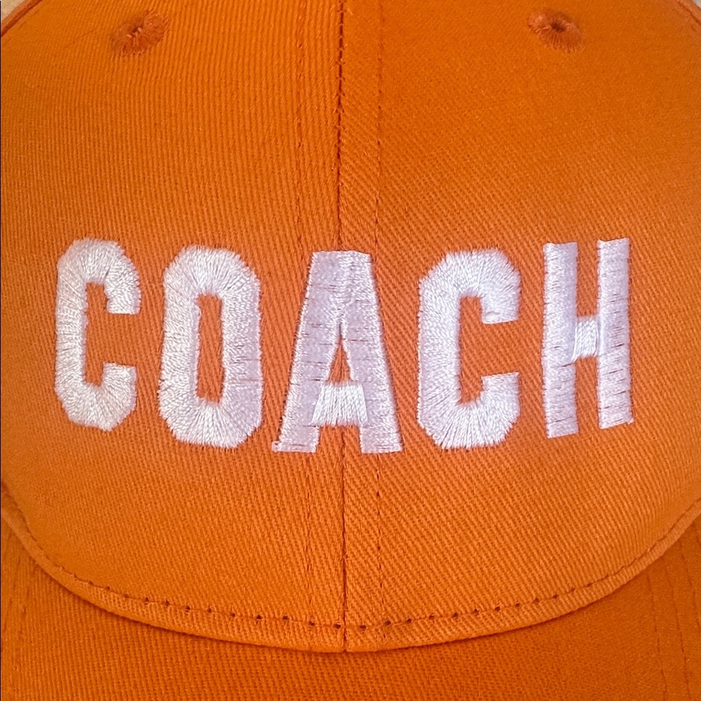 🌺 NWOT Embroidered Orange Coach Cap - Picture 7 of 8